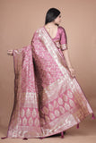 Banarasi silk saree with silver Floral zari work