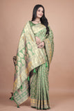 Banarasi silk saree with silver Floral zari work