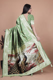 Banarasi silk saree with peacock pallu
