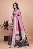 Banarasi silk saree with peacock pallu