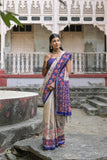 Soft tussar silk patola print saree