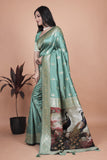 Banarasi silk saree with peacock pallu