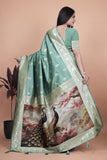 Banarasi silk saree with peacock pallu