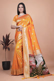 Banarasi silk saree with peacock pallu