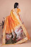 Banarasi silk saree with peacock pallu