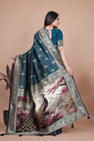 Banarasi silk saree with peacock pallu