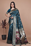 Banarasi silk saree with peacock pallu