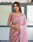 Premium soft linen saree