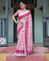 Premium soft linen saree