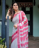 Premium soft linen saree