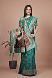 Banarasi silk saree with peacock pallu