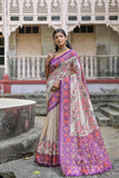 Soft tussar silk patola print saree