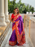 Soft bandhni paithani silk saree