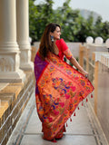 Soft bandhni paithani silk saree