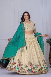 chinon silk lahenga choli