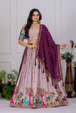 chinon silk lahenga choli