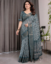 cotton linen saree