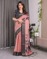cotton linen saree