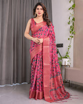 cotton linen saree