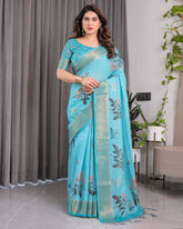 cotton linen saree