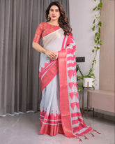 cotton linen saree