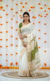 Soft linen saree