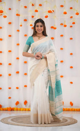 Soft linen saree