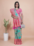Banarasi silk saree with silver zari weaving