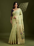 Premium soft muga cotton paithani saree