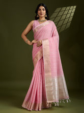 Premium soft tissue linen silk saree