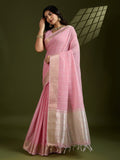 Premium soft tissue linen silk saree