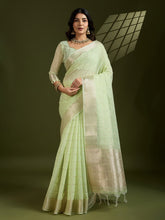 Premium soft tissue linen silk saree