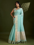 Premium soft tissue linen silk saree