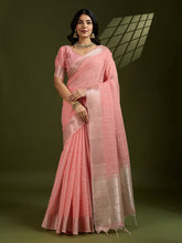 Premium soft tissue linen silk saree