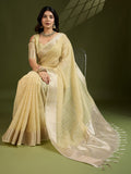Premium soft tissue linen silk saree