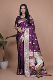 Banarasi silk saree with peacock pallu