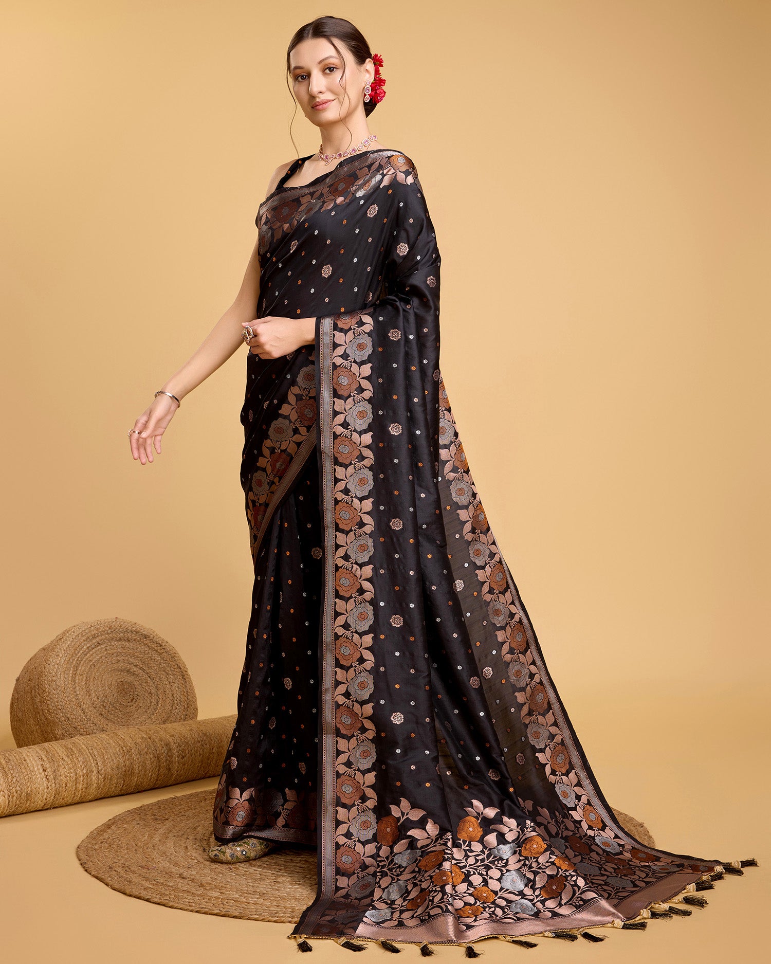 soft silk jacquard work saree