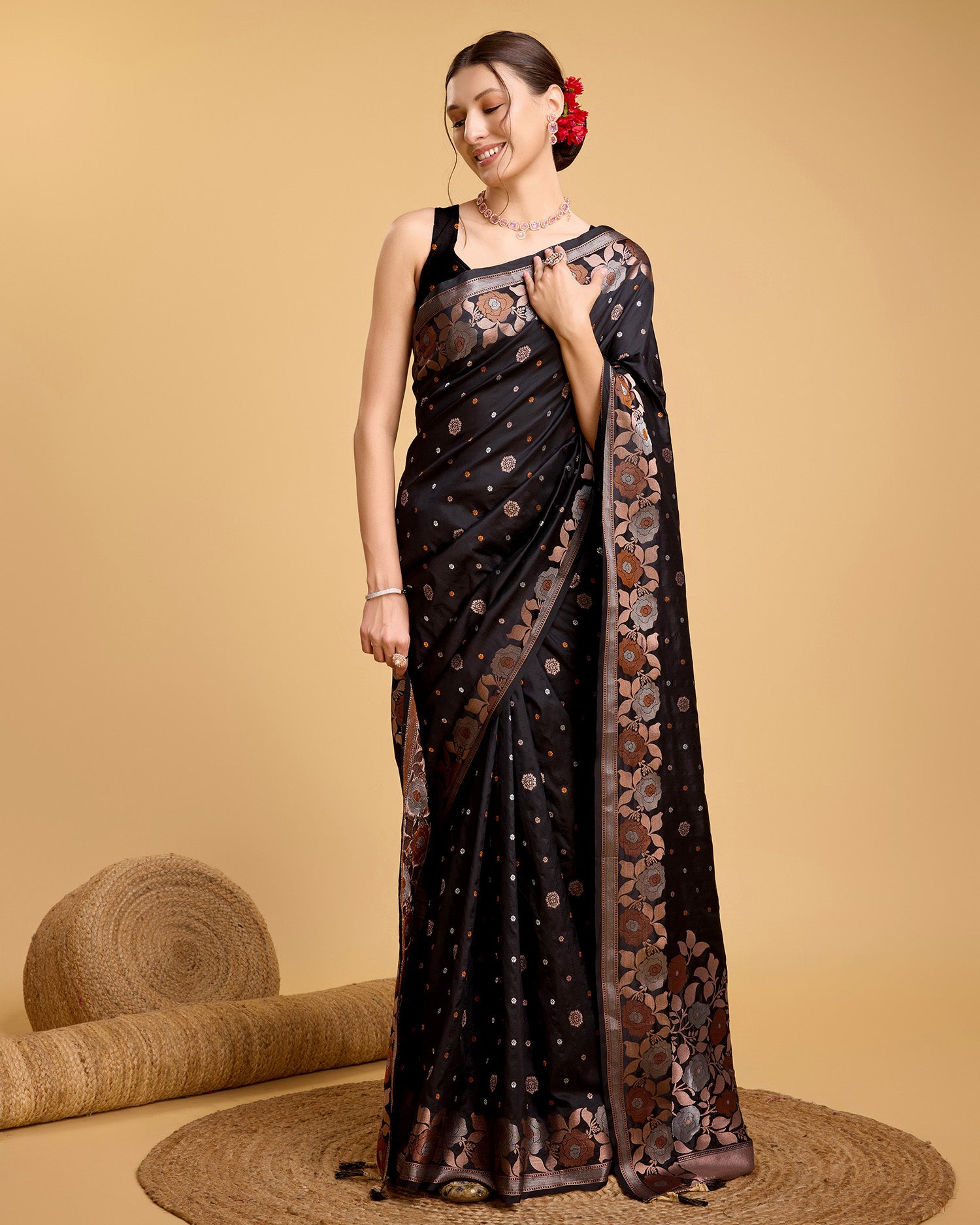 soft silk jacquard work saree