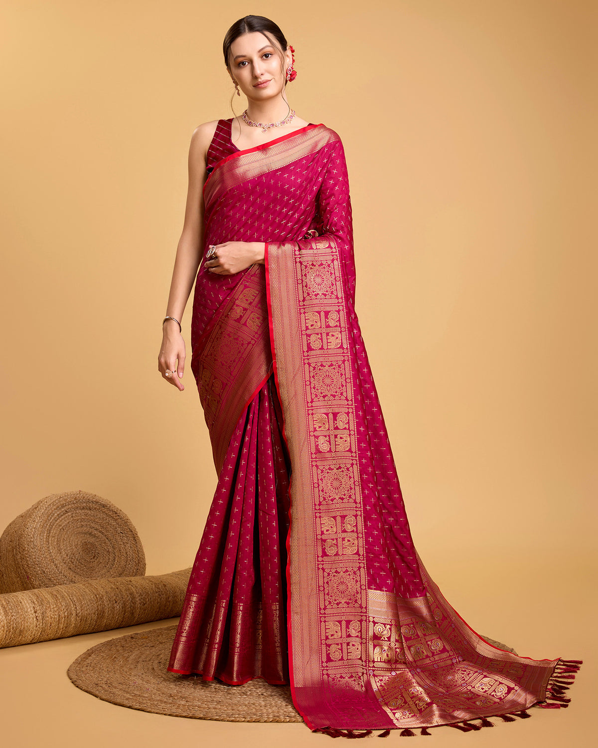 Silk base cotton saree