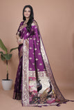 Banarasi silk saree with peacock pallu