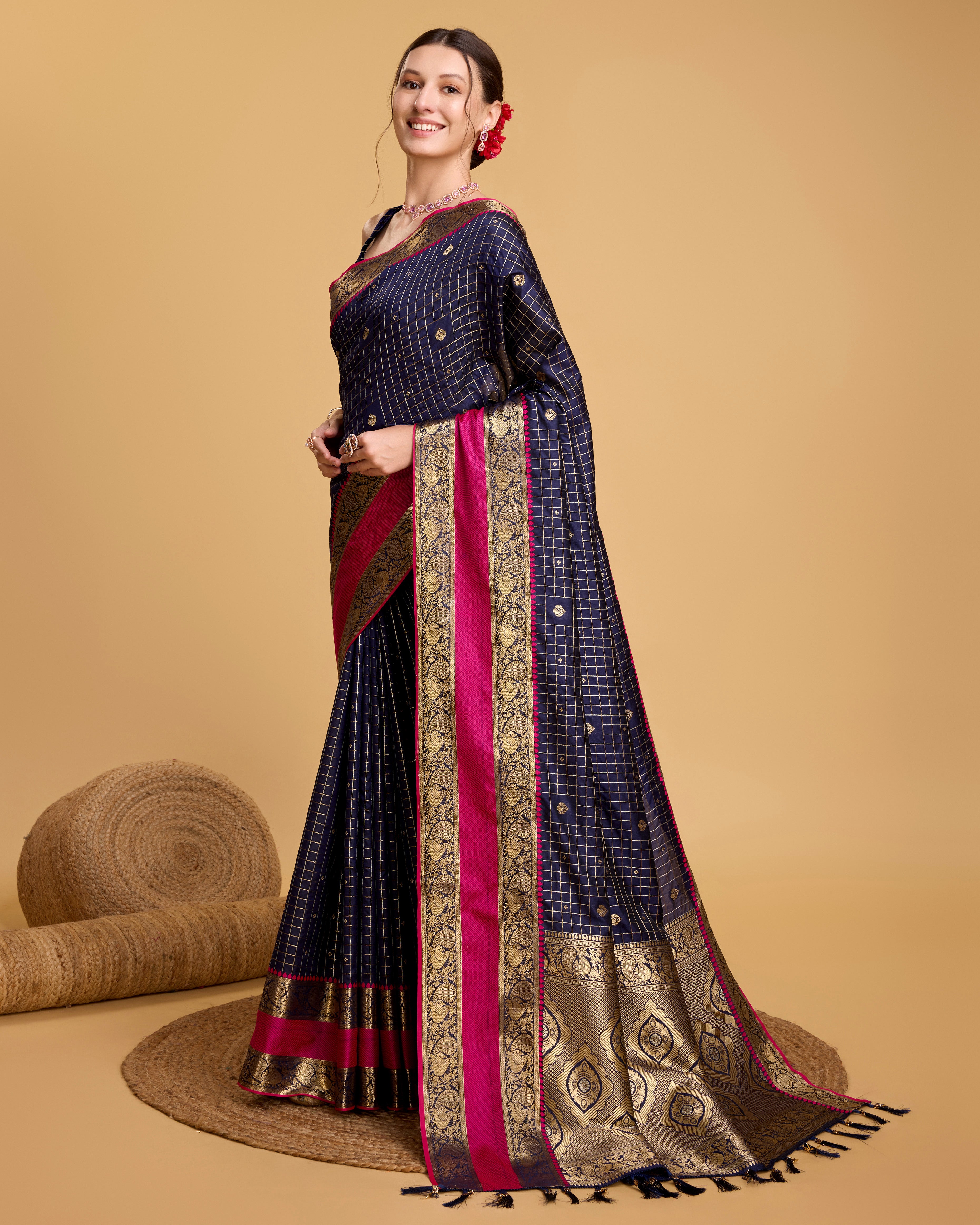 Woven cotton saree