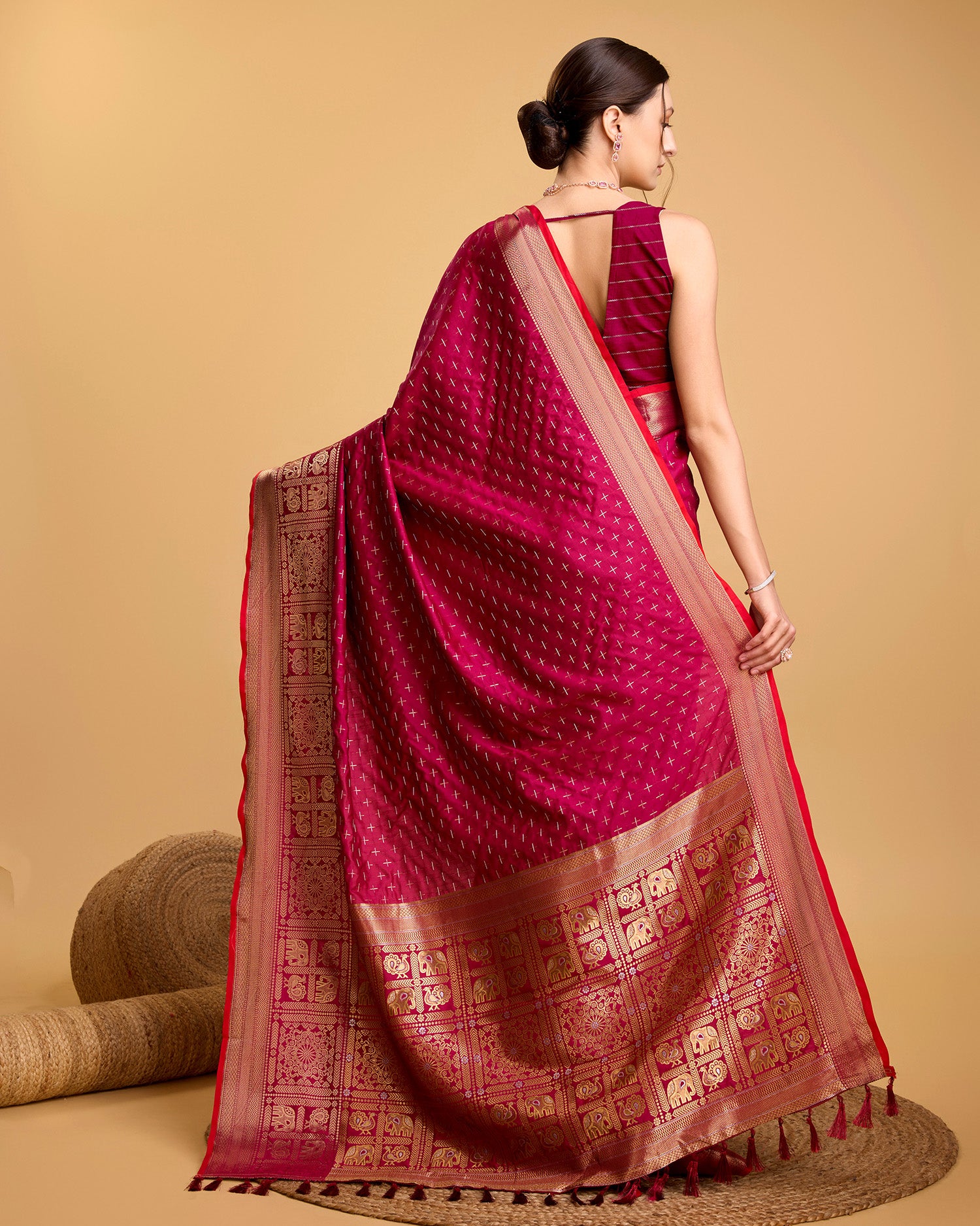 Silk base cotton saree