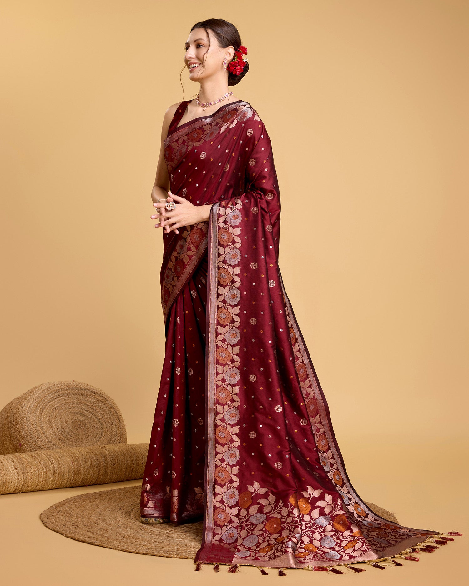 soft silk jacquard work saree