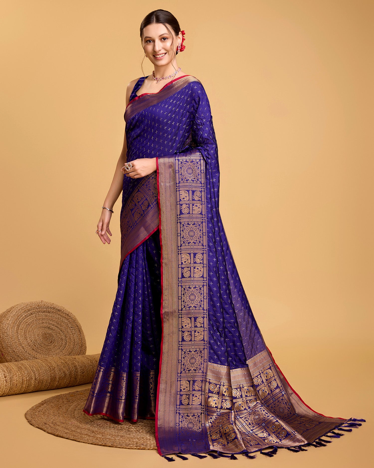Silk base cotton saree