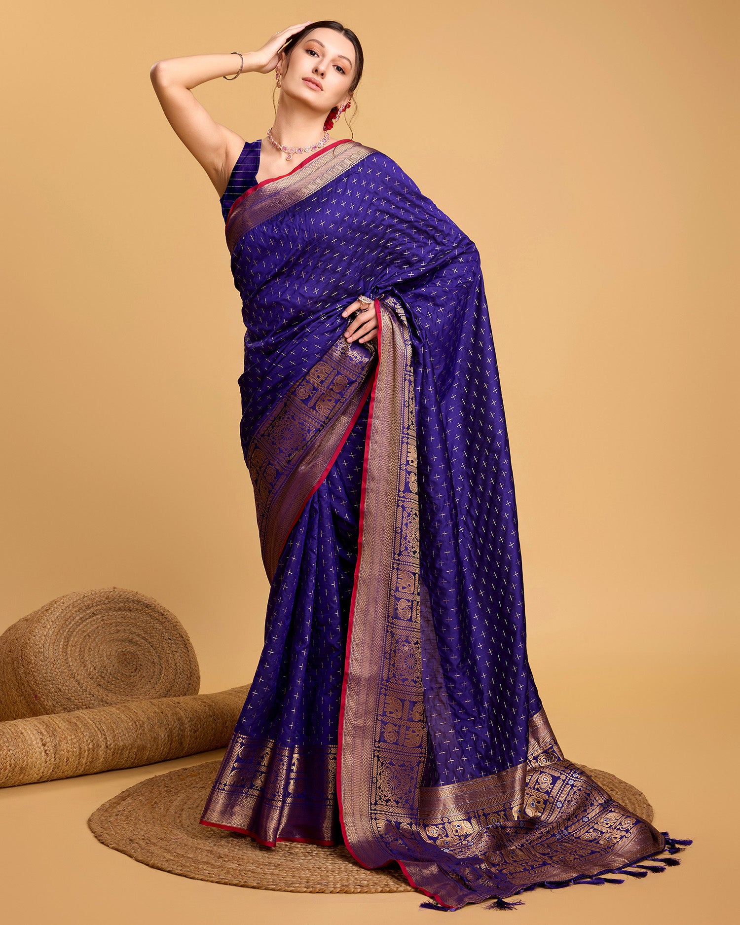 Silk base cotton saree