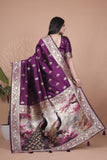 Banarasi silk saree with peacock pallu