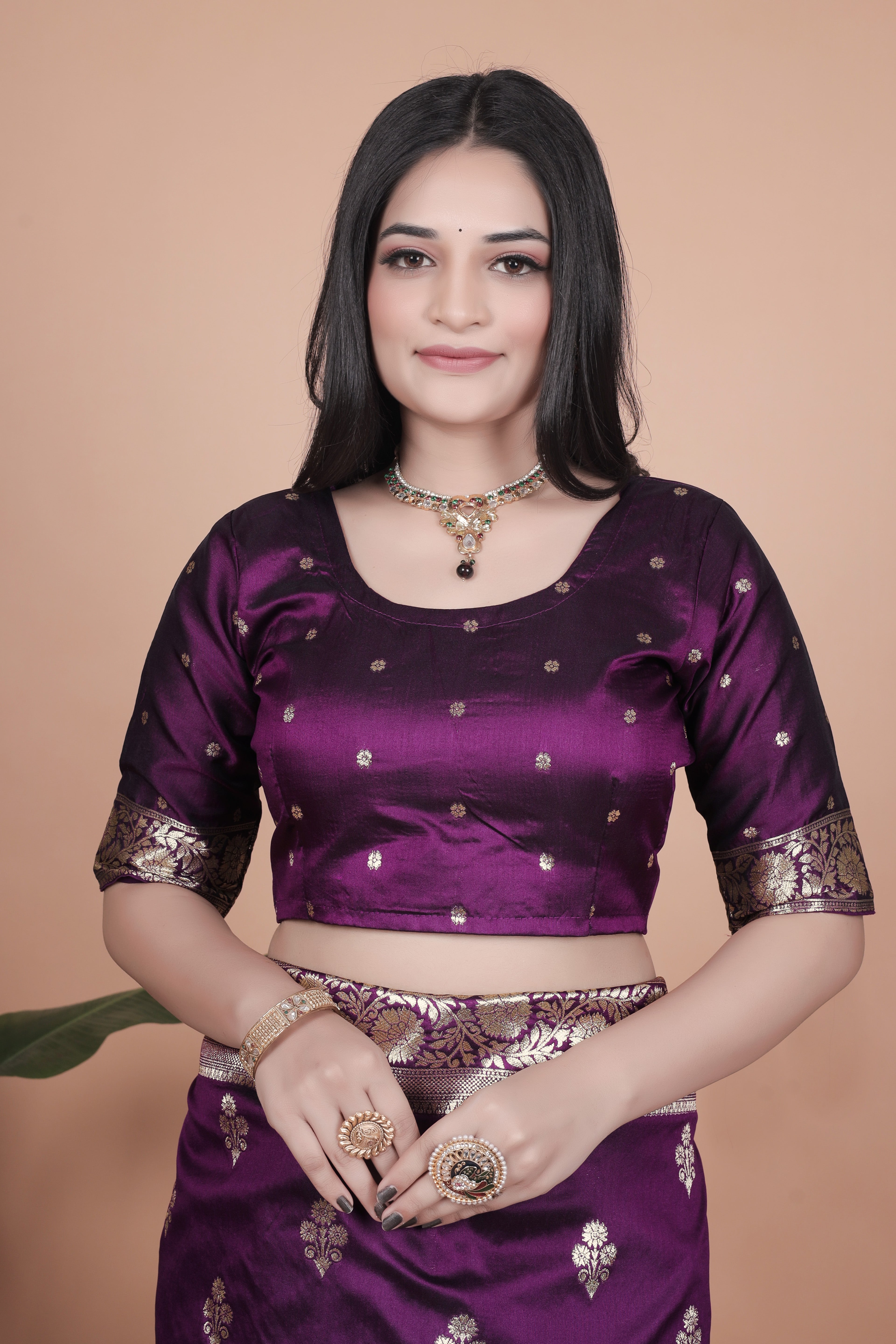 Banarasi silk saree with peacock pallu