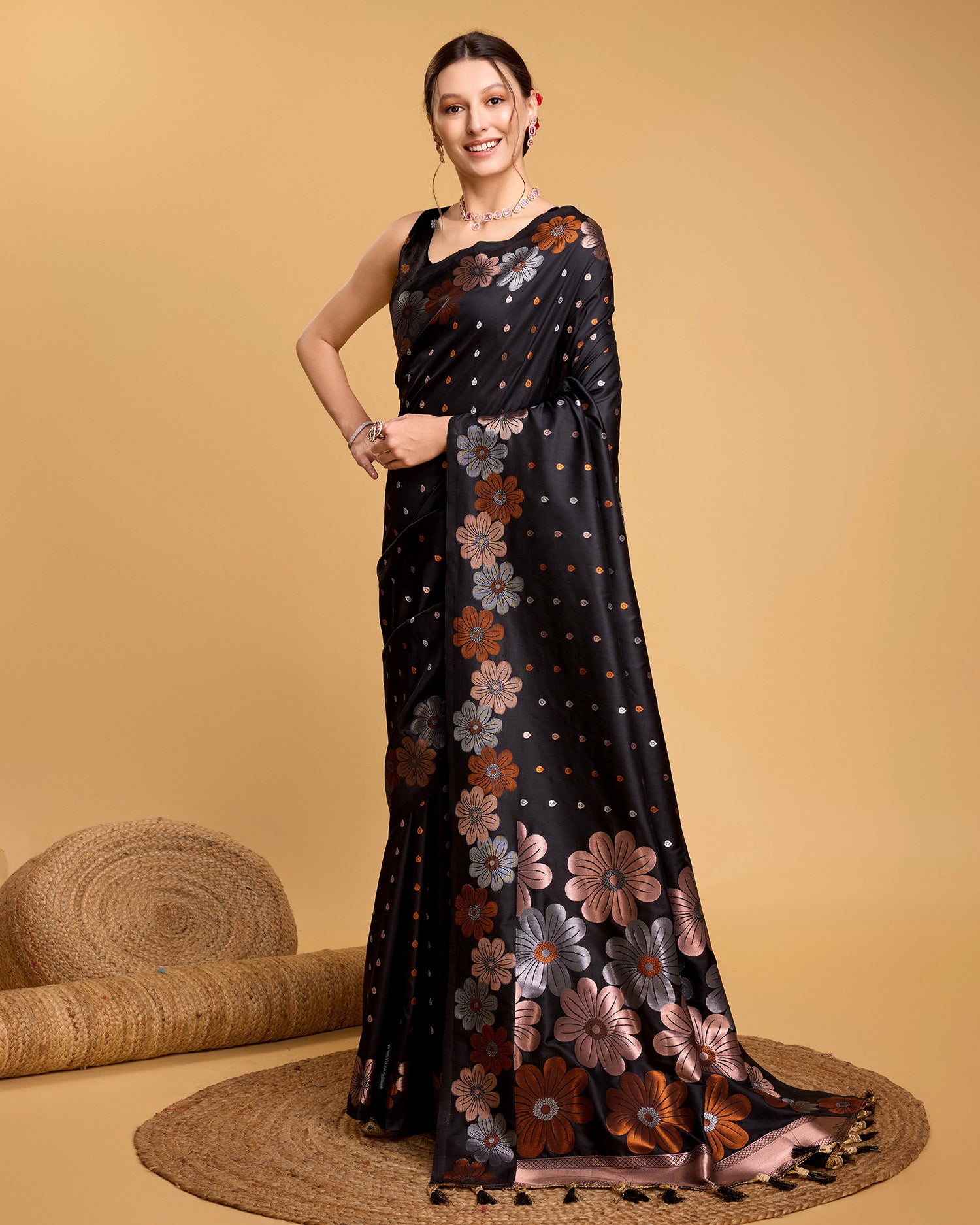 soft silk jacquard work saree