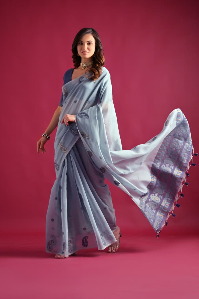 Soft mul cotton saree