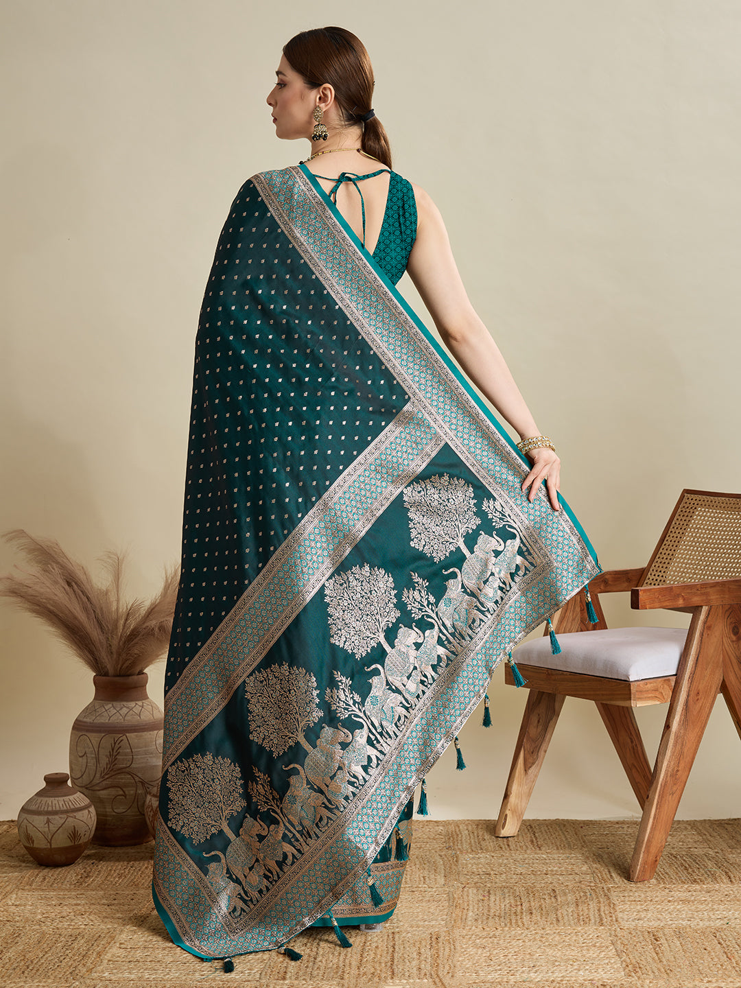 Soft silk zari design  saree